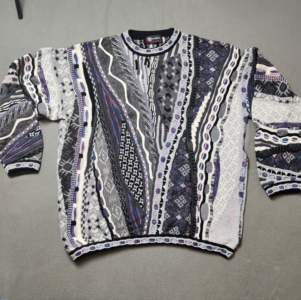 Vintage Tundra Sweater Coogi Style Knit Sweater 2XLT 90s